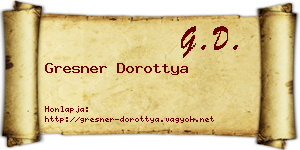 Gresner Dorottya névjegykártya